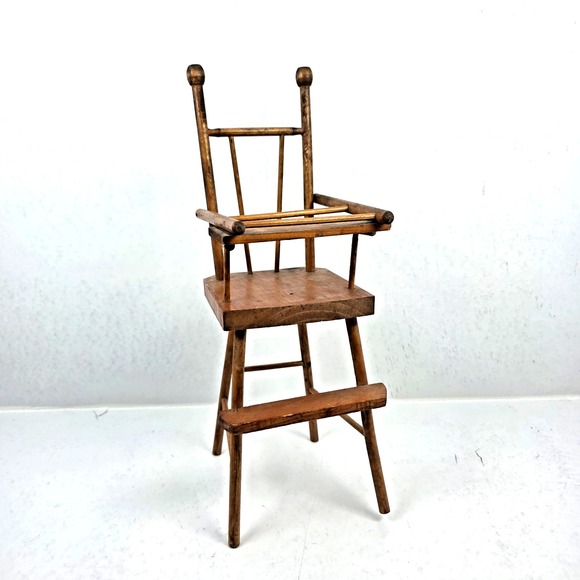 Other - Vintage Doll or Teddy Bear Wood High Chair Movable Lap Tray 15"